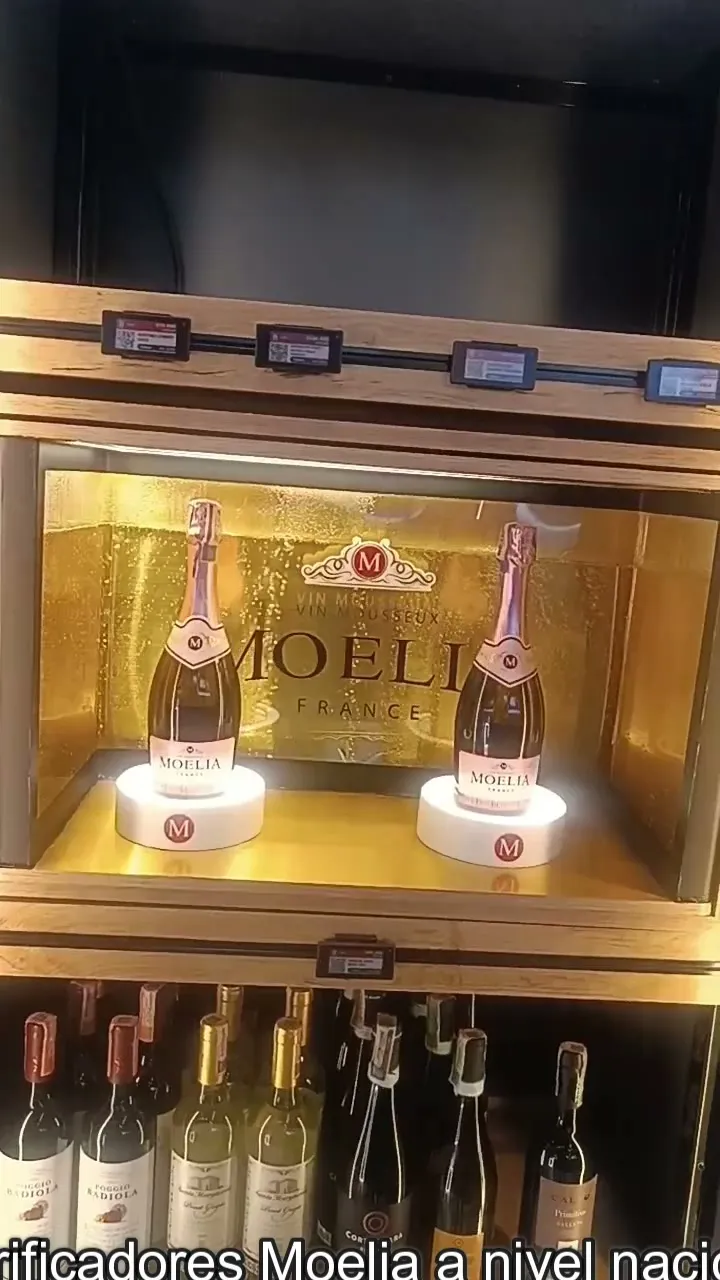 Glorificador iluminado de Moëlia instalado en punto de venta